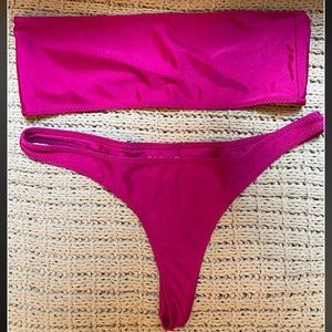 White Fox Boutique bandeau and thong bikini